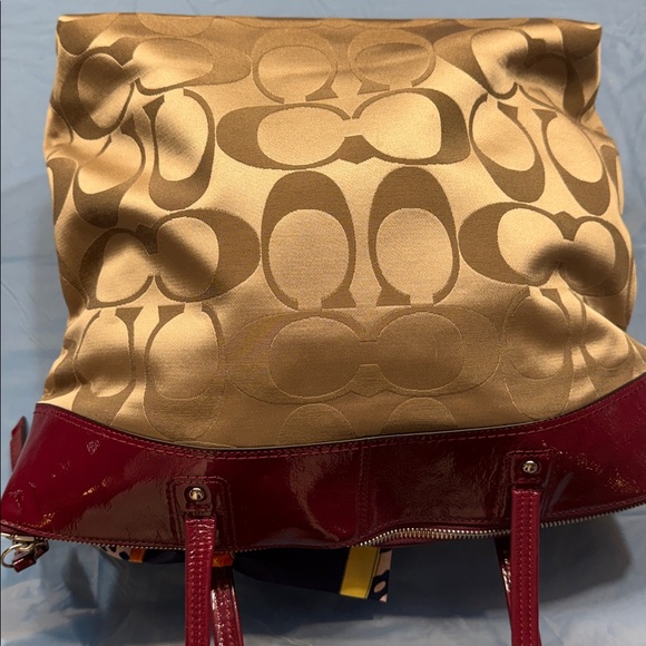 Coach Burgundy and Tan Signature Large Tote and now - Picture 8 of 9
